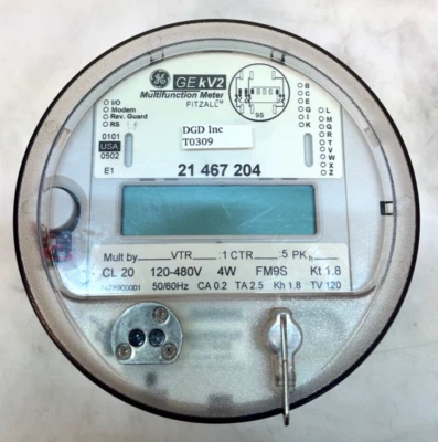GE, General Electric KV2 Multifunction Meter 120-480V, 4W, FM9S, 13 LUG T0309 - Image 1 of 4