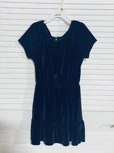 Gap Girls Black Velvet Dress Elastic Waist Comfy 6/7 EUC - Picture 1 of 9