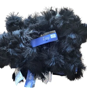 Berroco Zap 100% Polyester Furry Yarn Black 550yards Total Lot of 11 Hank Size 4 - Picture 1 of 6