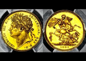 1821 King George IV IIII Great Britain Gold Sovereign PCGS MS63 - Picture 1 of 5