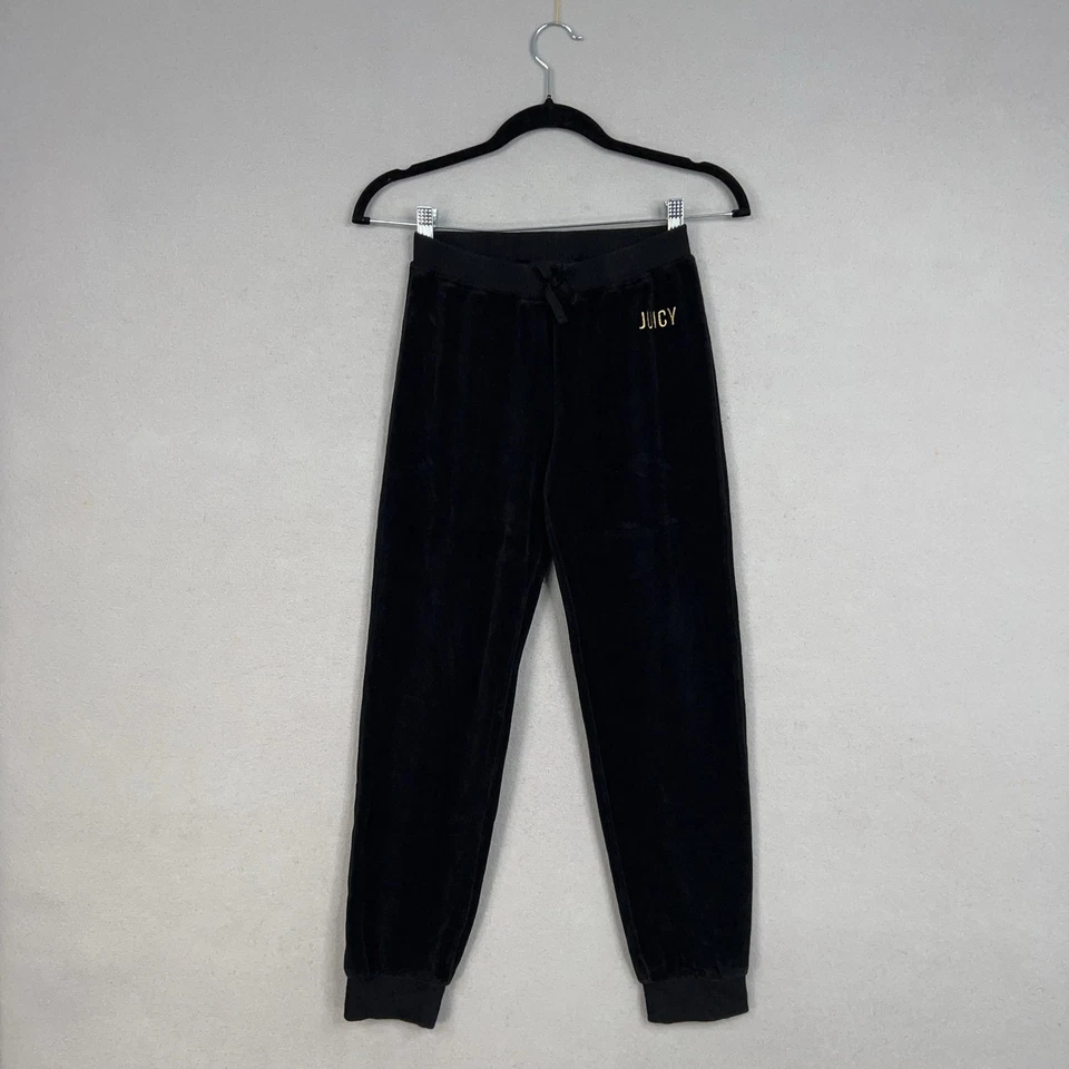 Calça de Moletom Juicy Couture Meninas 12 Veludo Preto Bordado Juicy Couture - Imagem 1 de 4