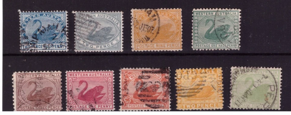 Western Australia 1864 - 1912 Swan QV used stamps selection - Image 1 of 1