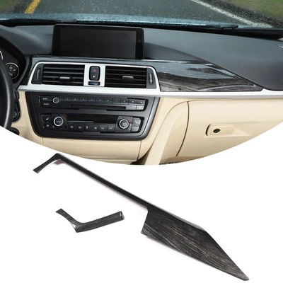 Juego de cubiertas interiores de madera negra Garin para tablero para BMW 330i F30 2013-2019 Foto 1 de 4