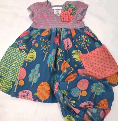 Bonnie Baby Country Floral Botanical Dress w Pockets 18 M Multicolor 100% Cotton - Image 1 of 4