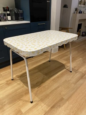  Vintage Retro Floral Formica Dining/Kitchen/sewing Table/desk Metal Frame 1960s - Image 1 of 4