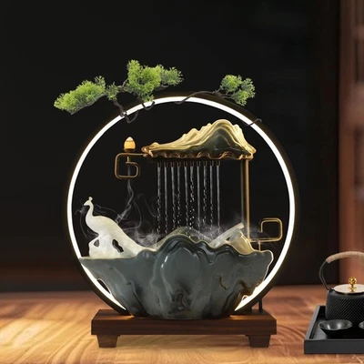 Table Water Fountain with LED Light Mist US 110V Plug with Pump for In/Outdoor - Image 1 of 4