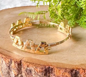 Delta Delta Delta Schwesternschaft Armreif Armband Gold Draht Wickel gelegentlich gemacht Geschenk - Bild 1 von 4