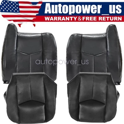 Both Side Leather Seat Cover Dark Gray For 2003-2007 GMC Sierra 1500 2500 3500 Foto 1 de 4