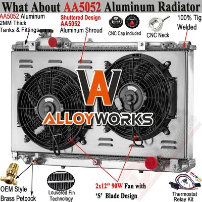 Ventilador de cubierta de radiador de 3 filas + relé para 98-05 Toyota Aristo JZS161 LEXUS GS300 GS400 Foto 1 de 4