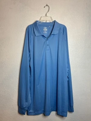 Cutter & Buck Polo Shirt Mens XXXL Blue Long Sleeve CB DryTec Moisture Wicking - Image 1 of 3