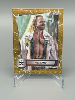 2025 Topps Chrome WWE Tyler Bate #157 Gold Geometric Refractor /50 - Image 1 of 2