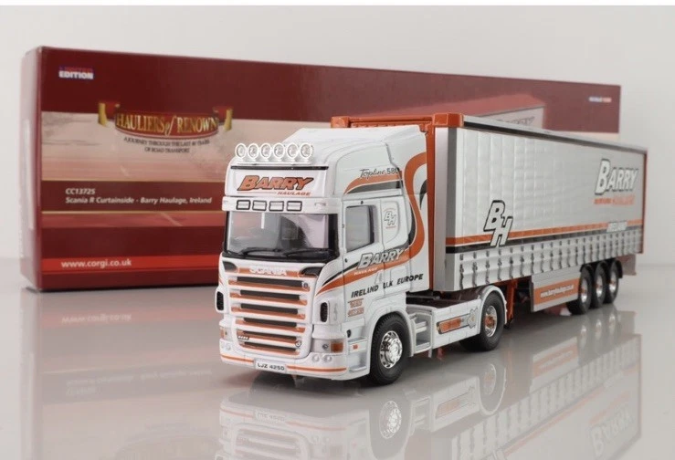 1:50 CORGI, CC13725, SCANIA R CURTAINSIDE, BARRY HAULAGE, IRELAND, LIMITED EDITI - Image 1 of 1