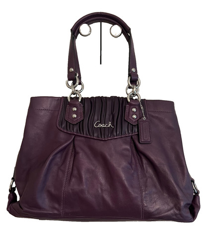 Coach rara borsa Ashley borsa in pelle raccolta prugna viola melanzana #F19425 **