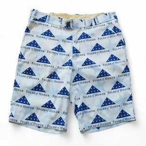 LoudMouth 'Stars of Honor - Folds of Honor" Golf Shorts White / Blue Men's 34 - Picture 1 of 5