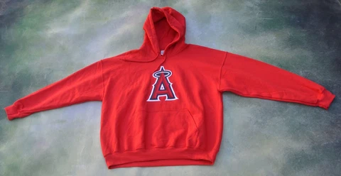 Vintage MLB Anaheim Angels Men's Pull Over Hoodie Jacket Size XL Cover
