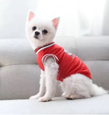 Dog Sport Summer Outfit Mesh Dog Jumper Pet Cat T-Shirt Breathable Jersey XS-5XL - Image 1 of 4