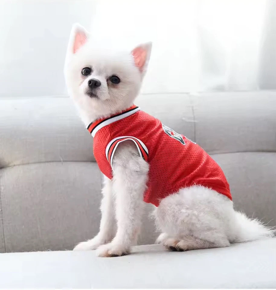 Dog Sport Summer Outfit Mesh Dog Jumper Pet Cat T-Shirt Breathable Jersey XS-5XL - Image 1 of 4