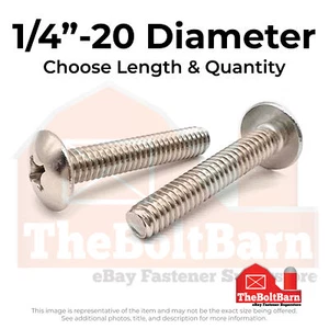 1/4"-20 18-8 Stainless Steel Phillips Truss Head Machine Screws(Pick Length&Qty) - Picture 1 of 11