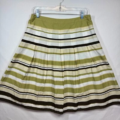 Cambridge Dry Goods Striped Pleated Skirt A-Line Career Casual Size 6 - Image 1 of 4