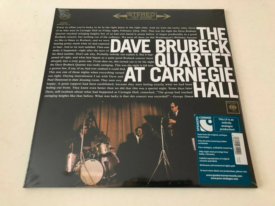 The Dave Brubeck Quartet At Carnegie Hall Vinyl LP