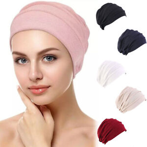 Women's Turban Head Scarf Chemo Hat Hijab Hat Headscarf Beanie Cancer Cap New~