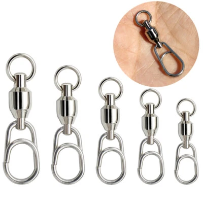 50/100 Pack Ball Bearing Fishing Swivel Fast Snap Clip Connector Tackle 33-180Lb - Image 1 of 4