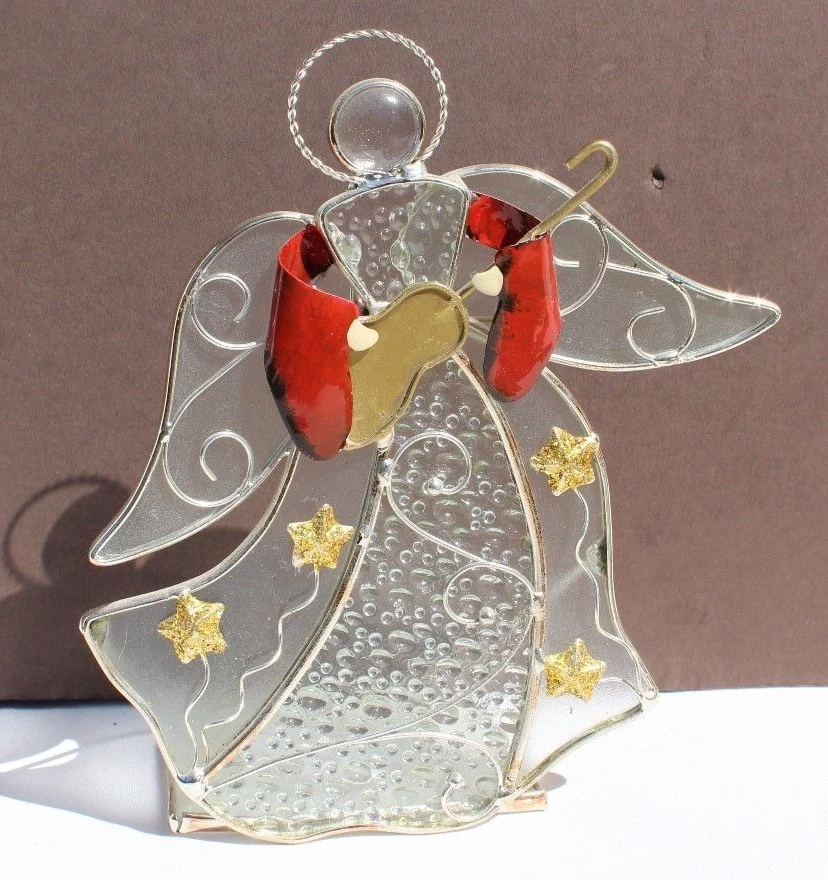 Large Glass Candle Snuffer Angel Playing Guitar (Christmas) - Image 1 of 1