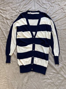 Jil Sander + Vintage Women's Cashmere Stripped Long Cardigan Size M - Picture 1 of 5