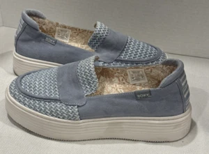 Roxy Sheilahh 2.0 Women's Light Blue & White Platform Casual Slip On Loafers 9.5 - Picture 1 of 18