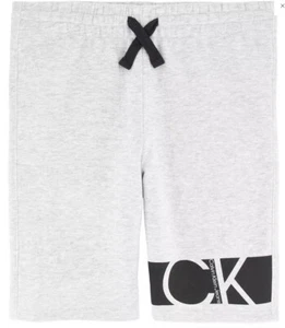 Calvin Klein Girl's Logo Waistband Sweat Shorts Grey/Black Size M 10-12 NEW - Picture 1 of 2