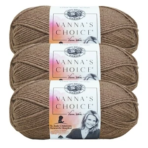 (3 Pack) Lion Brand Yarn 860-125B Vanna's Choice Yarn, Taupe - Picture 1 of 6