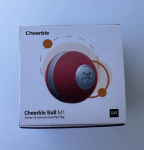Cheerble M1 Interactive Cat Pet Toy Ball - RED - Rechargeable - New - Picture 1 of 8
