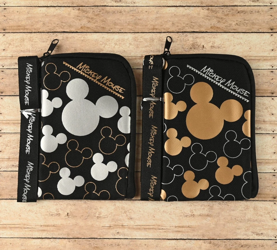 Disney Mickey Mouse Black Gold Lanyard With Cell Phone Case or Coin Purse 1