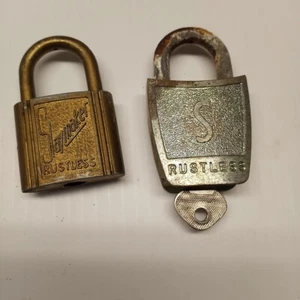 Lot Of 2 Vintage Slaymaker Rustless Locks - Made in the USA - Picture 1 of 11