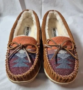 Minnetonka Moccasin Women's Slippers Tilia Hard Sole Brown/multi~Size 7~NEW - Picture 1 of 10