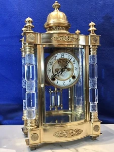 REPRODUCTION ANSONIA JUPITER BRONZE,BRASS,CRYSTAL REQULATOR STRIKE CLOCK - Picture 1 of 20