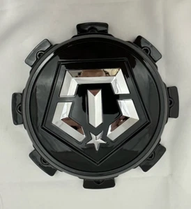 TIS 544 8 Lug Gloss Black Wheel Center Cap with Chrome Logo 1921L173 - Picture 1 of 2