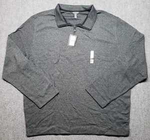 Van Heusen Sweatshirt Mens 3XLT Gray Dawn Blue Flex Natural Stretch Pullover Zip - Picture 1 of 9