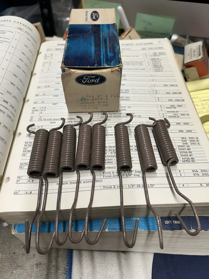1955 1956 1957 FORD THUNDERBIRD NOS BRAKE SHOE RETRACTING SPRINGS FRONT & REAR - Image 1 of 4