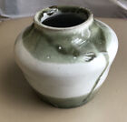 Handcrafted Pottery Vase 4.5? Tall Signed CS Sage Green Gray
