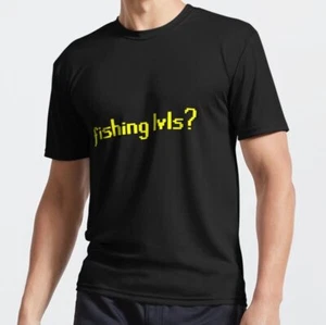 MÁS POPULAR Runescape OSRS ¿Nivel de pesca? Camiseta Maxing the Catch Active - Imagen 1 de 3
