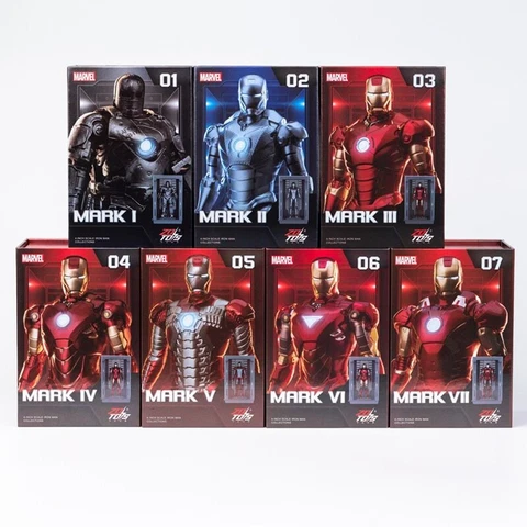 ZD Toy Iron Man MK1 MK2 MK3 MK4 MK5 MK6 MK7 Action Figures  4" Perfect Gift Cover