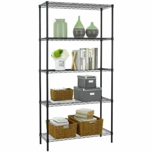 5 Shelf Garage Utility Heavy Duty Storage Organizer Metal Adjustable Shelves New - Picture 1 of 5