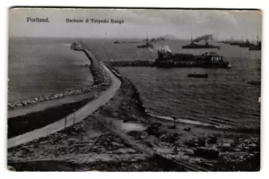 Cartolina Inghilterra Dorset Isola di Portland Porto e Torpedo Range, RPPC inutilizzata - Foto 1 di 2