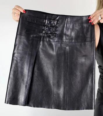 Nueva falda de cuero de piel de cordero negra H2O talla mediana de EE. UU. Foto 1 de 4