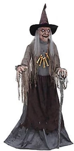 Halloween Animatronic Lifesize Crone Witch Prop W/ Servo-Motor Seasonal Visions - Picture 1 of 5