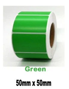 55mm x 55mm Quadratische Etiketten für Rollenetikettendrucker GRÜNE FARBE 150 Etiketten - Bild 1 von 1