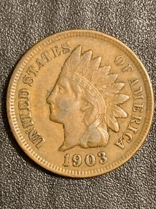 1903  Philadelphia Mint Small Cent Indian Head  lot # 1241 - Picture 1 of 4