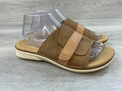 Sandalias para mujer Taryn Rose Bellan 9 de cuero marrón sin cordones zapatos cómodos Foto 1 de 4