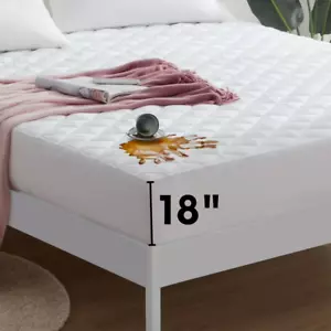 Waterproof Mattress Protector Cover Hypoallergenic Breathable Fitted Bed Covers - Picture 1 of 8